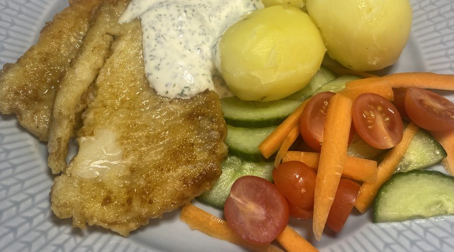 Stekt torsk med dill och citronsås