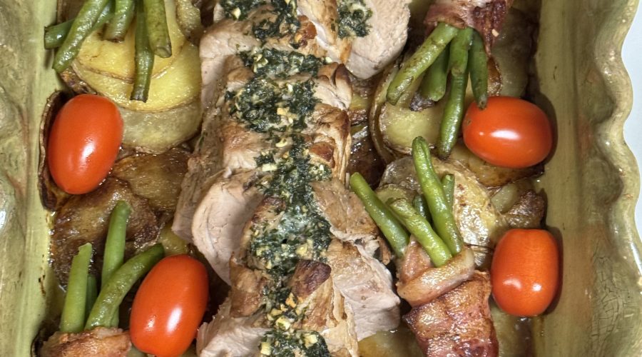 Fläskfilé provencale med vitlökssmör