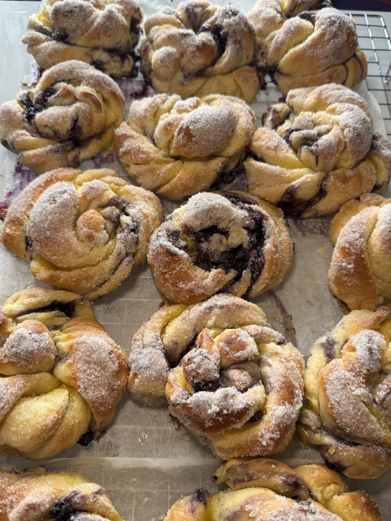 Blåbärsockerbullar med vaniljsmak
