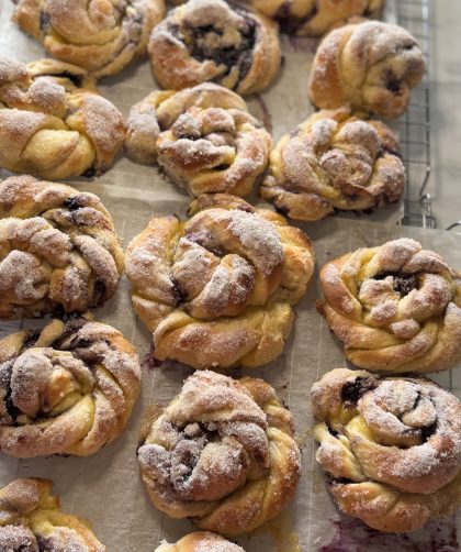 Blåbärsockerbullar med vaniljsmak