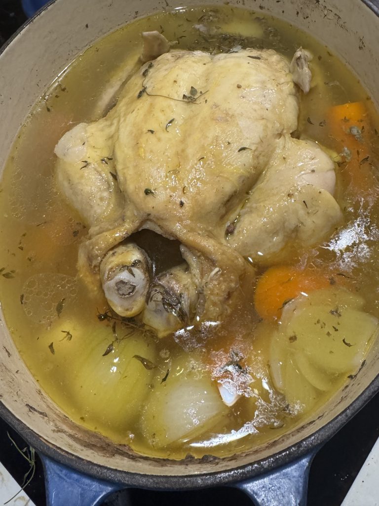Kokt kyckling med currysås