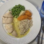 Kokt kyckling med currysås