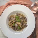 Oxfilé och rödlökspasta