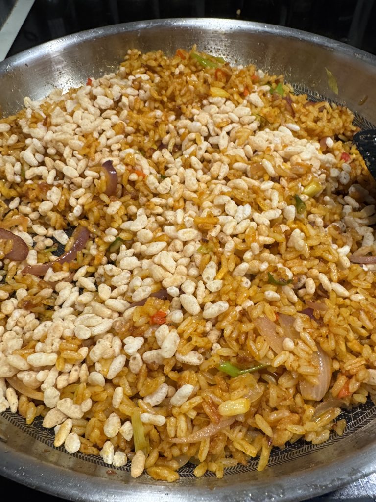 Sataykyckling med Rice krispies