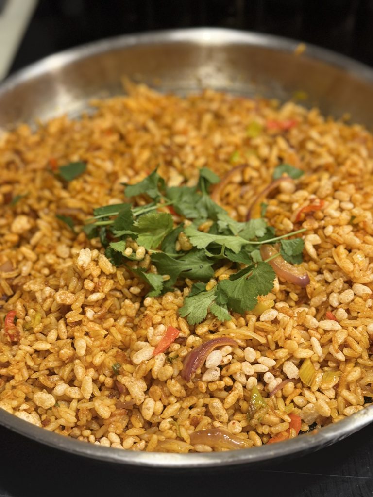 Sataykyckling med Rice krispies
