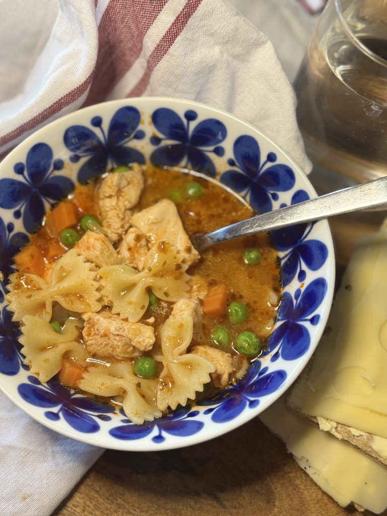 Kyckling och pastasoppa
