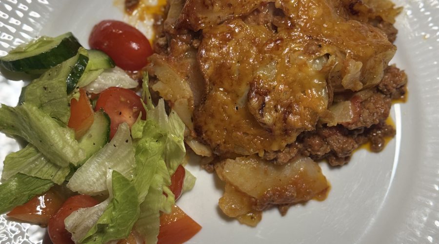Potatis och köttfärsgratäng