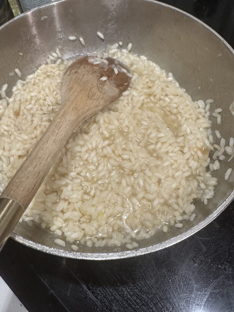 Risotto och kalvrulader fyllda med salsiccia