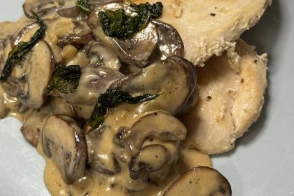 Kyckling med salvia och parmesan champinjoner