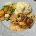 Krämig falukorv i ugn